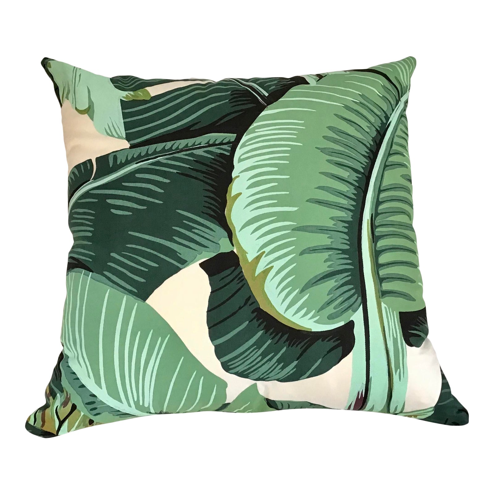 Palm Beach Regency Toss Pillows In Banana Leaf Silkscreen Fabric Chairish