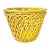 Vintage Italian Yellow Porcelain Basket Weave Cachepot - Trompe L’Oeil Woven Planter For Sale