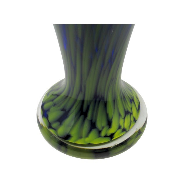 1990s Cobalt and Yellow Glass Vase by Justyna Krosno For Sale - Image 5 of 9