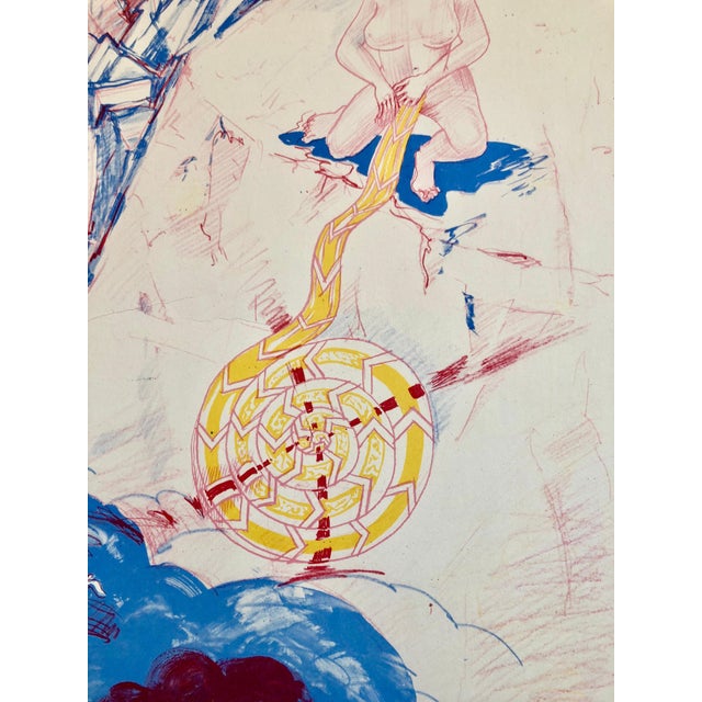 1970s André Thomkins, 1970s Modernist Swiss Colorful Surrealism Signed Dada Lithograph Andre Thomkins For Sale - Image 5 of 7