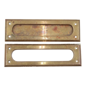 Reclaimed 10 In. Rectangular Brass Mail Slot Set