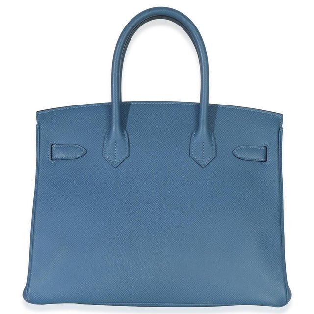 Bleu Brighton Epsom Birkin 30 PHW For Sale - Image 4 of 10