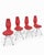 Set of 4 Date chairs designed by Olav Eldøy for the Norwegian firm Stokke in the 1990s. One-piece frame with original red...