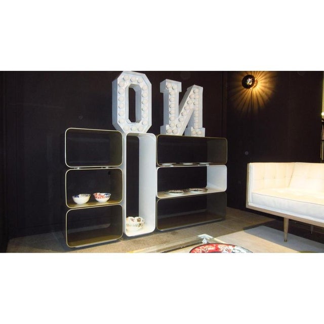 Metal Brera A Bookshelf in Powder-Coated Aluminum by Altreforme For Sale - Image 7 of 10