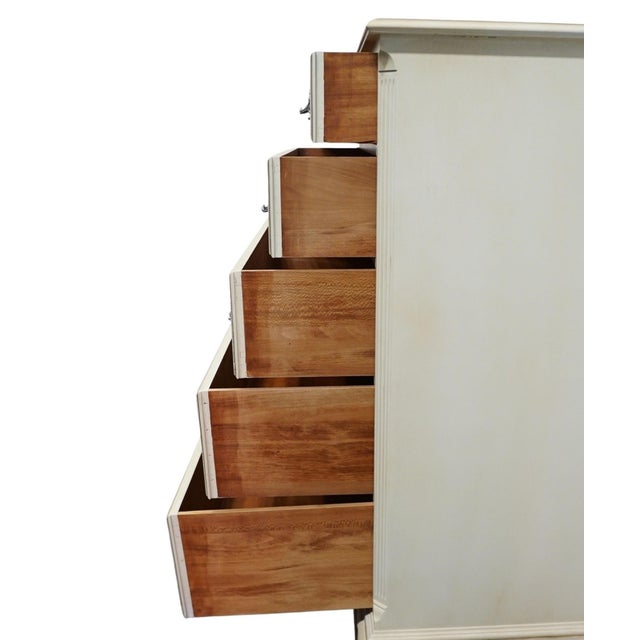 Wood Kindel Furniture Off White Painted Country French Provincial 37" Chest of Drawers For Sale - Image 7 of 12