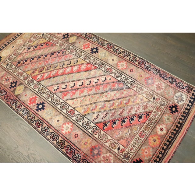 Mid-Century Modern Mid Century Turkish Konya Rug - 3'10" x 7'1" For Sale - Image 3 of 7