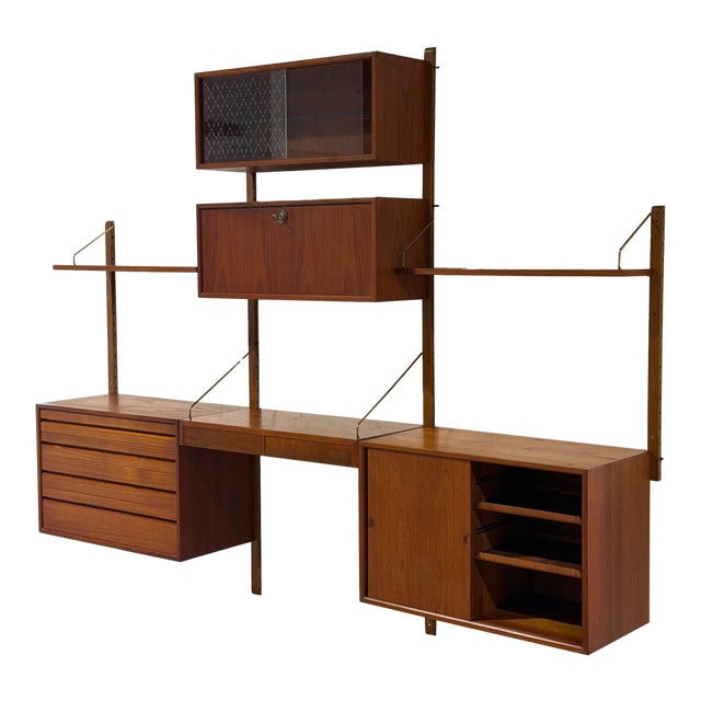 In Style of Poul Cadovius Royal System Teak Modular Wall Unit Danish Mid-Century Modern 1960s For Sale