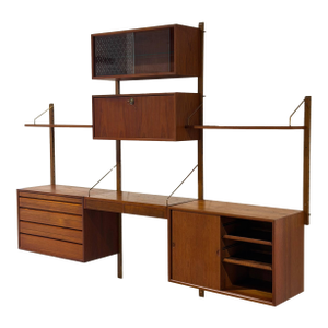 In Style of Poul Cadovius Royal System Teak Modular Wall Unit Danish Mid-Century Modern 1960s