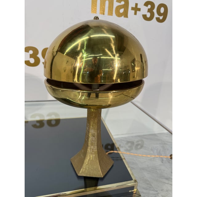 Mid-Century Modern Italian Brass Mushroom Table Lamp, 1960s For Sale - Image 4 of 7