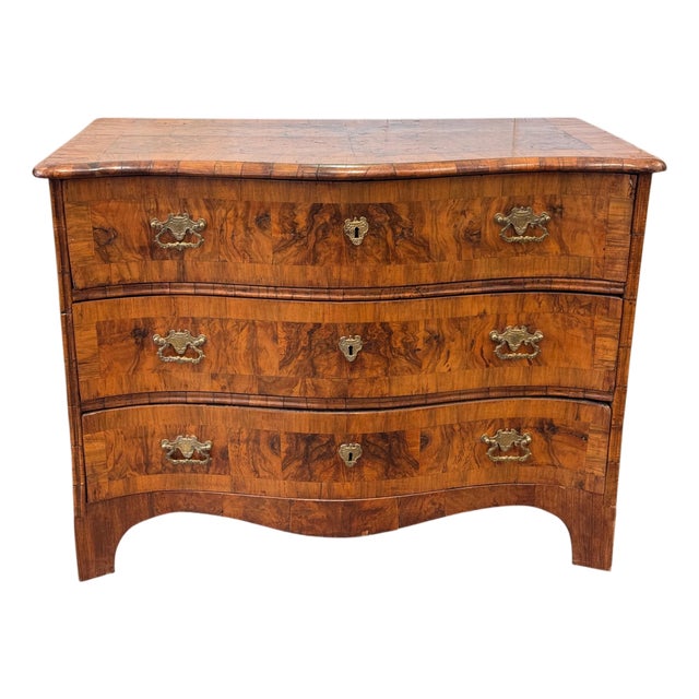 18th Century German Walnut Serpentine Chest For Sale