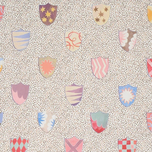 Mid-Century Modern Schumacher x Happy Menocal Heraldic Wallpaper In Sprezzatura For Sale - Image 3 of 6