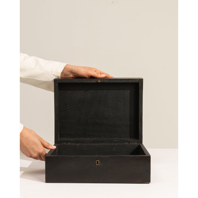19th Century France Black Wood Box For Sale In Greensboro - Image 6 of 18
