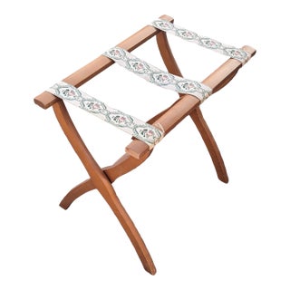 Vintage Wooden Vintage Scheibe Style Folding Luggage Rack Stand For Sale