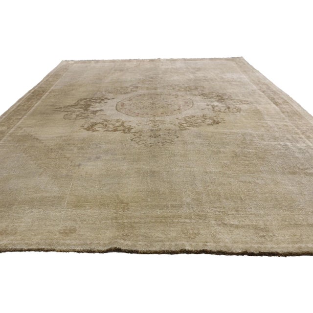 Contemporary Vintage Turkish Oushak Rug - 07'03 X 11'05 For Sale - Image 3 of 9