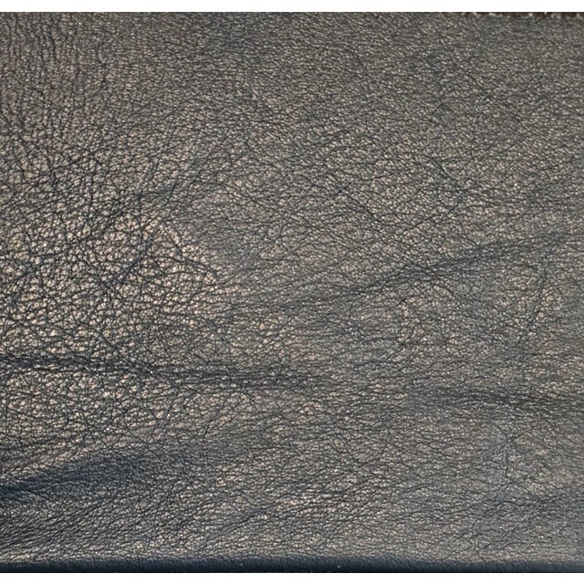 Hancock & Moore Blue Leather Sofa Nailhead Trim Three Cushions Outstanding For Sale - Image 13 of 13