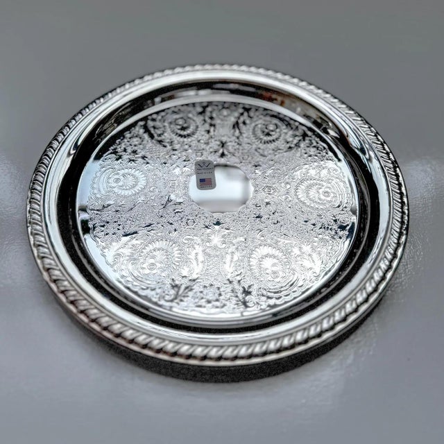 1990s Wallace Baroque Silverplate Cheese Dome: Vintage Ornate Serving Cloche For Sale - Image 4 of 5