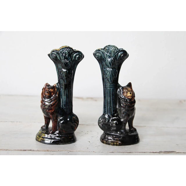 Antique Portuguese Palissy Ware Vases - A Pair For Sale - Image 11 of 11