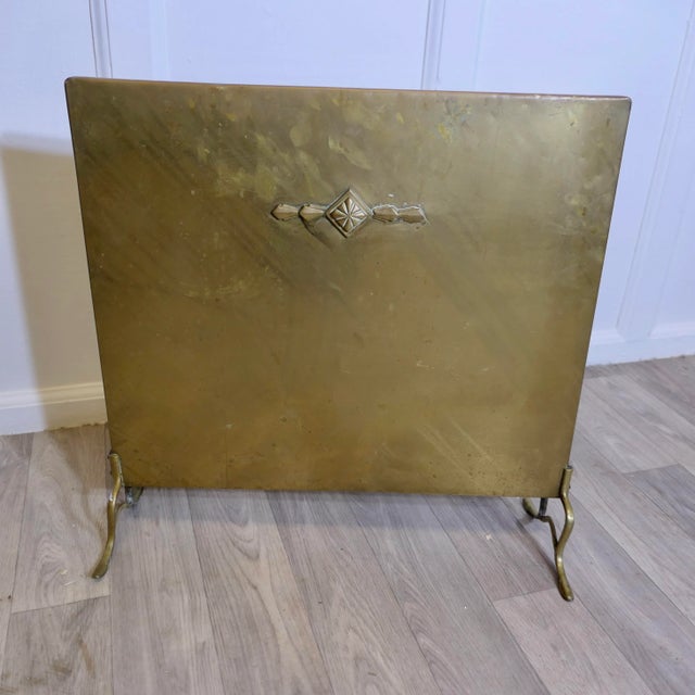 Art Deco Brass Fire Screen For Sale - Image 3 of 8