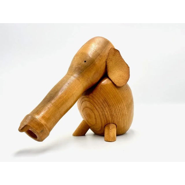 Beige Mid-Century Danish Carved Baby Elephant, 1960s For Sale - Image 8 of 11