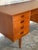 Brown Teak Executive Desk With Inset Handles Danish Mid-Century Modern 1960s For Sale - Image 8 of 11