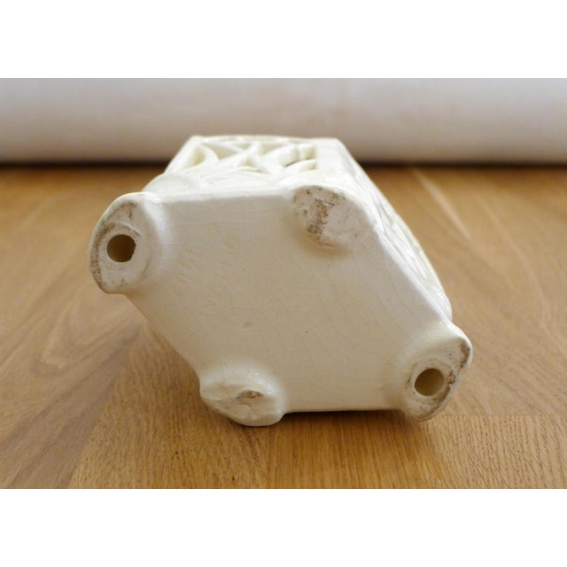 Small Art Nouveau Neo-Gothic Style Openwork Pot or Letter Holder in Earthenware, Early 20th Century For Sale - Image 9 of 15