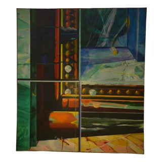 Roberto Platé, Abstract Composition, 1970s, Oil on Canvas, Framed For Sale