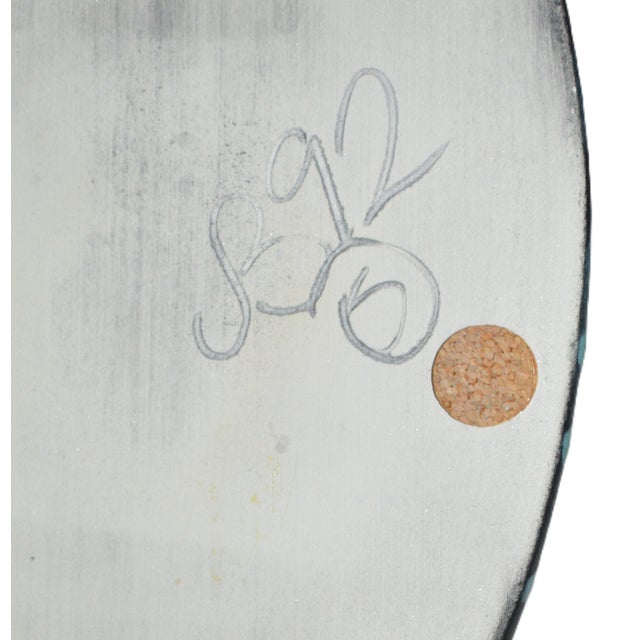 Black 1990s John Bergen Satin Black Large Geometric Shape Ceramic Vase For Sale - Image 8 of 10