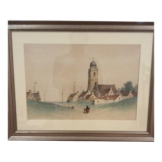 Andrew Fisher Bunner Antique Watercolor – View of Amberg Germany For Sale
