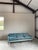 Icy Blue Dunbar-Style Sofa With Walnut Base + Legs For Sale - Image 12 of 14