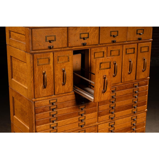 Antique Massive Modular Catalog Cabinet by Shaw-Walker For Sale - Image 11 of 16