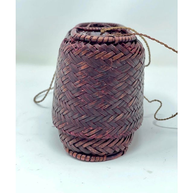 Wood Vintage Southeast Asia Tobacco Storage Basket. For Sale - Image 7 of 10