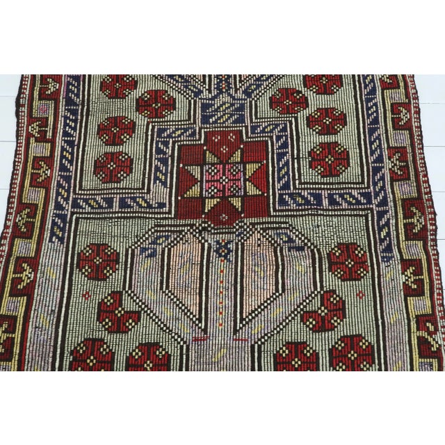 Mid 20th Century Vintage Turkish Kilim Rug- 3′7″ × 5′5″ For Sale - Image 5 of 13
