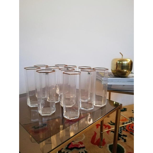1970s Vintage Murano Hexagonal Tumbler Glasses attributed to Nason Moretti, Italy, 1970s, Set of 12 For Sale - Image 5 of 11