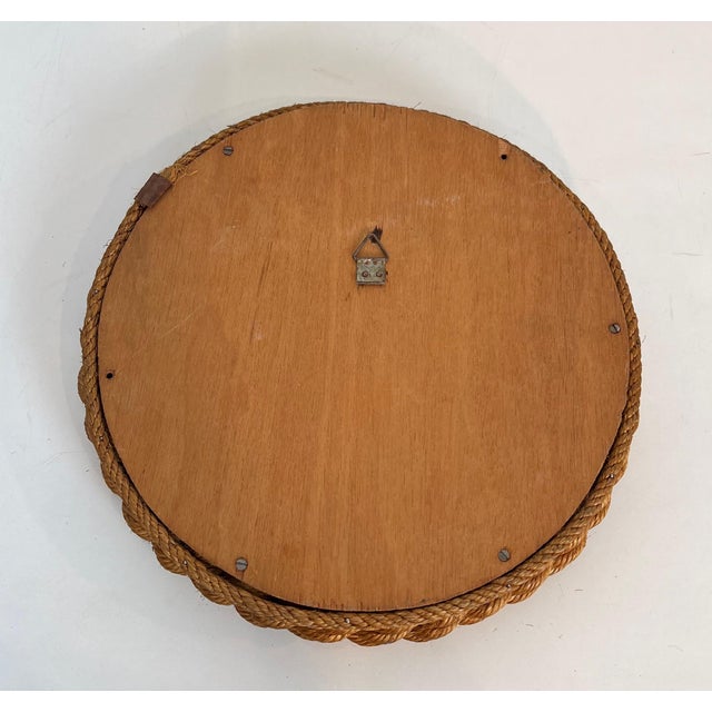 Brown Round rope mirror by Audoux Minet For Sale - Image 8 of 12