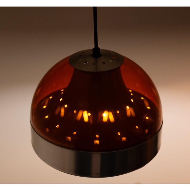 Orange Space Ace Pendant Lamps by Dijkstra Lampen, Netherlands, 1970s, Set of 2 For Sale - Image 8 of 12