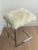 Chrome 1970s Chrome Flat-Bar Sheepskin Stool by Pace For Sale - Image 8 of 11