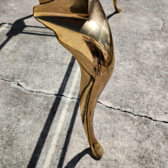 LaBarge Brass Dining Table Desk 1970s For Sale - Image 10 of 16