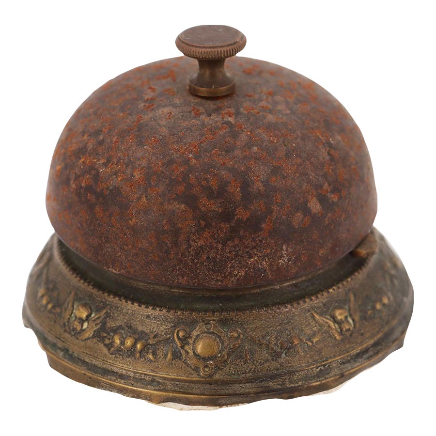 19th Century French Brass Bell Ringer Depicting Angels on the Base ...