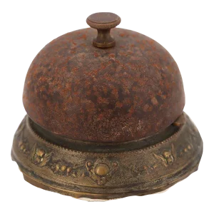 19th Century French Brass Bell Ringer Depicting Angels on the Base