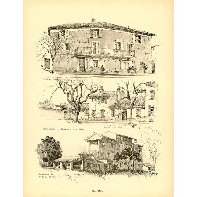 Original antique lithograph from a 1920s folio of the architecture of rural France. Based on illustrations by Samuel...