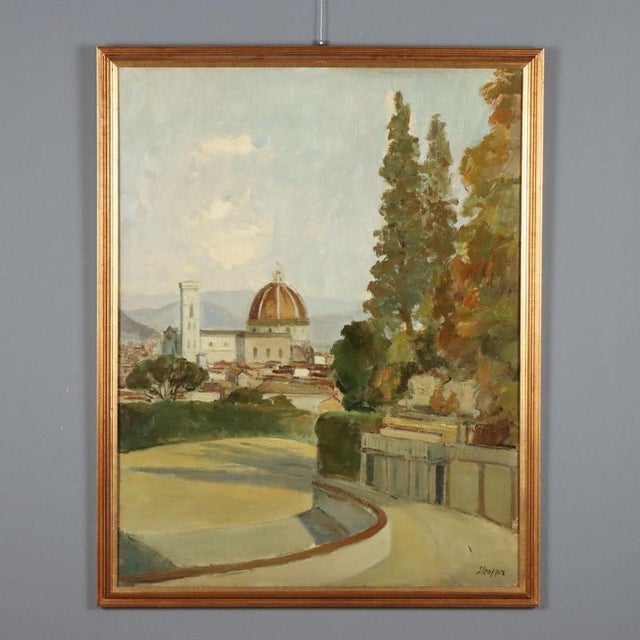 Leonardo Stroppa, Landscape Composition. Oil on Masonite, Framed For Sale - Image 12 of 12