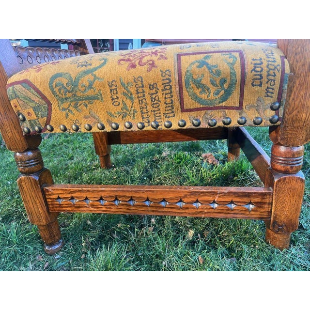 Late 20th Century Arts and Crafts Stickley-Style Oak Armchair For Sale - Image 9 of 14