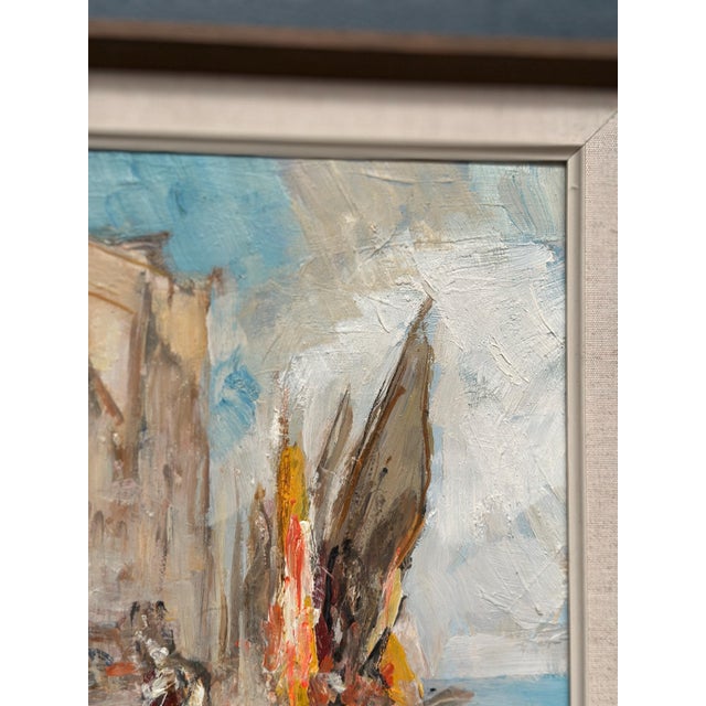 Knut Norman, Harbour Motif, 1950s, Oil on Panel, Framed For Sale - Image 6 of 15