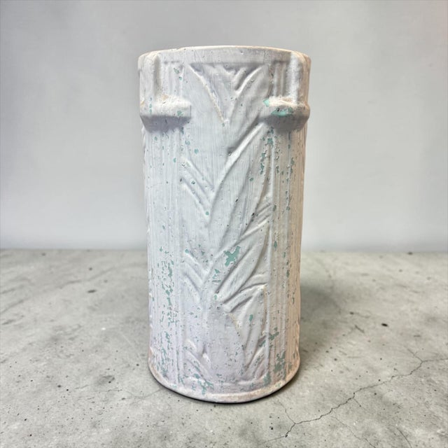 1940s Maine Coastal Cottage Style Whitewashed Deco Vases Umbrella Stands McCoy Pottery - Pair For Sale - Image 5 of 9