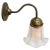 French Clear Holophane Glass and Brass Wall Lamp For Sale - Image 4 of 6
