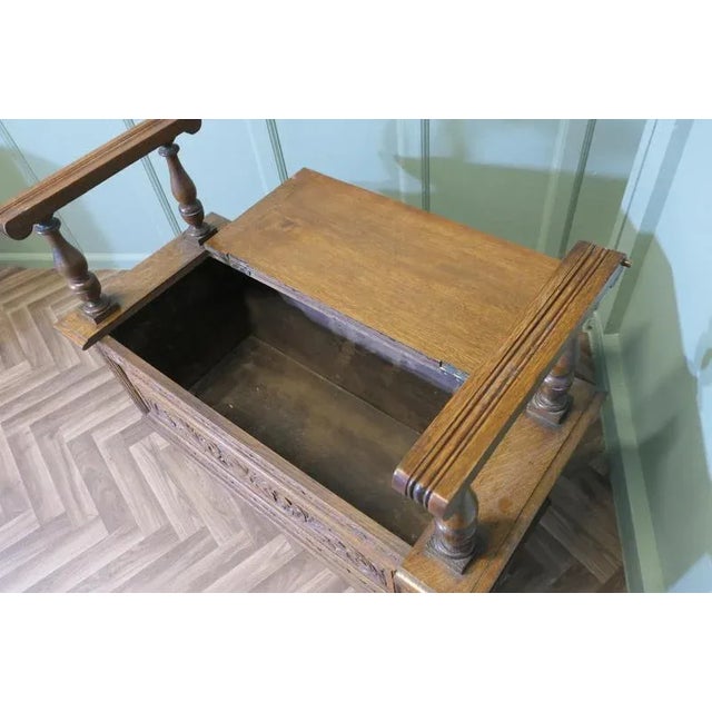 Carved Green Man Golden Oak Coffer For Sale - Image 6 of 8