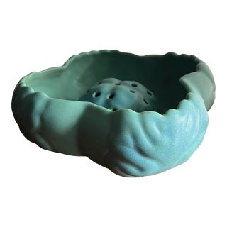 1940s Art Pottery Dish & Flower Frog by Van Briggle For Sale