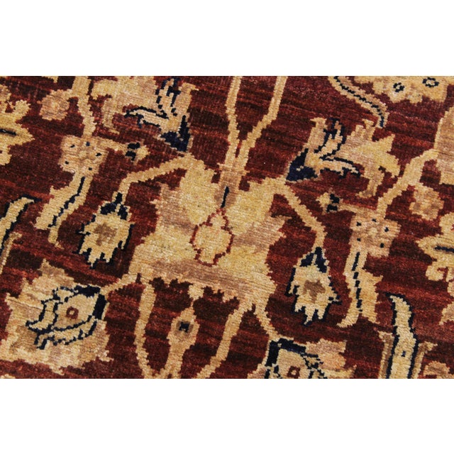 Ziegler 1990's Dark Red/Blue Wool Runner Rug- 3'1'' X 11'10'' For Sale In New York - Image 6 of 10