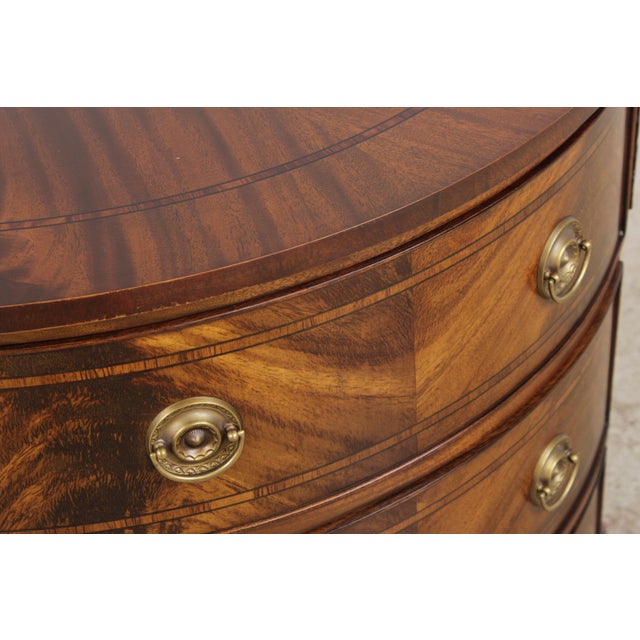 Councill Craftsman Inlaid Mahogany Demilune Chest For Sale - Image 13 of 15