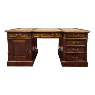 English Chesterfield Desk in Teak For Sale